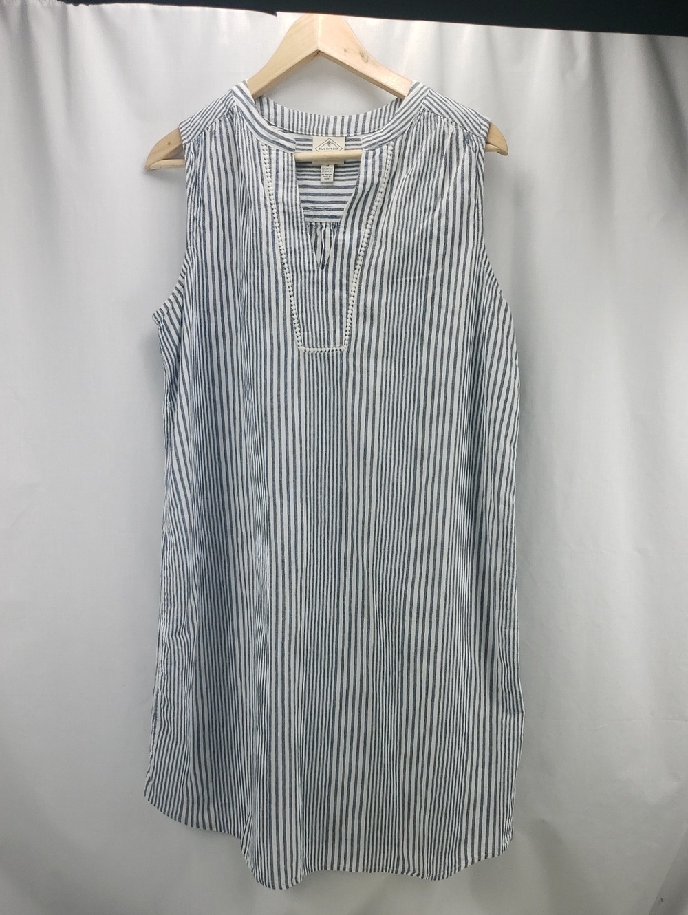St. John’s Bay Blue Striped Sleeveless Dress Size M